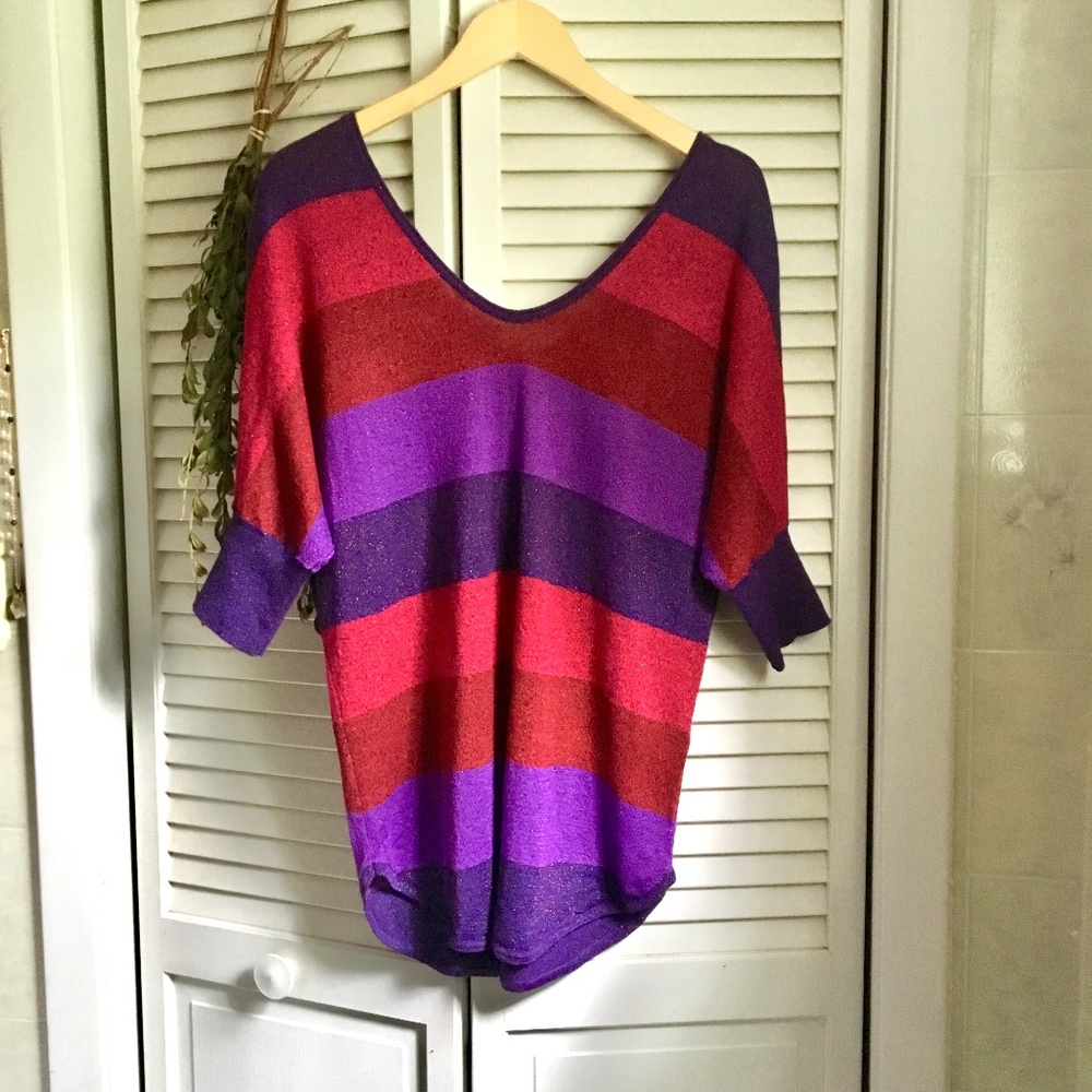 {Express} Color Block Backside Button Down Sweater - Picture 4 of 8
